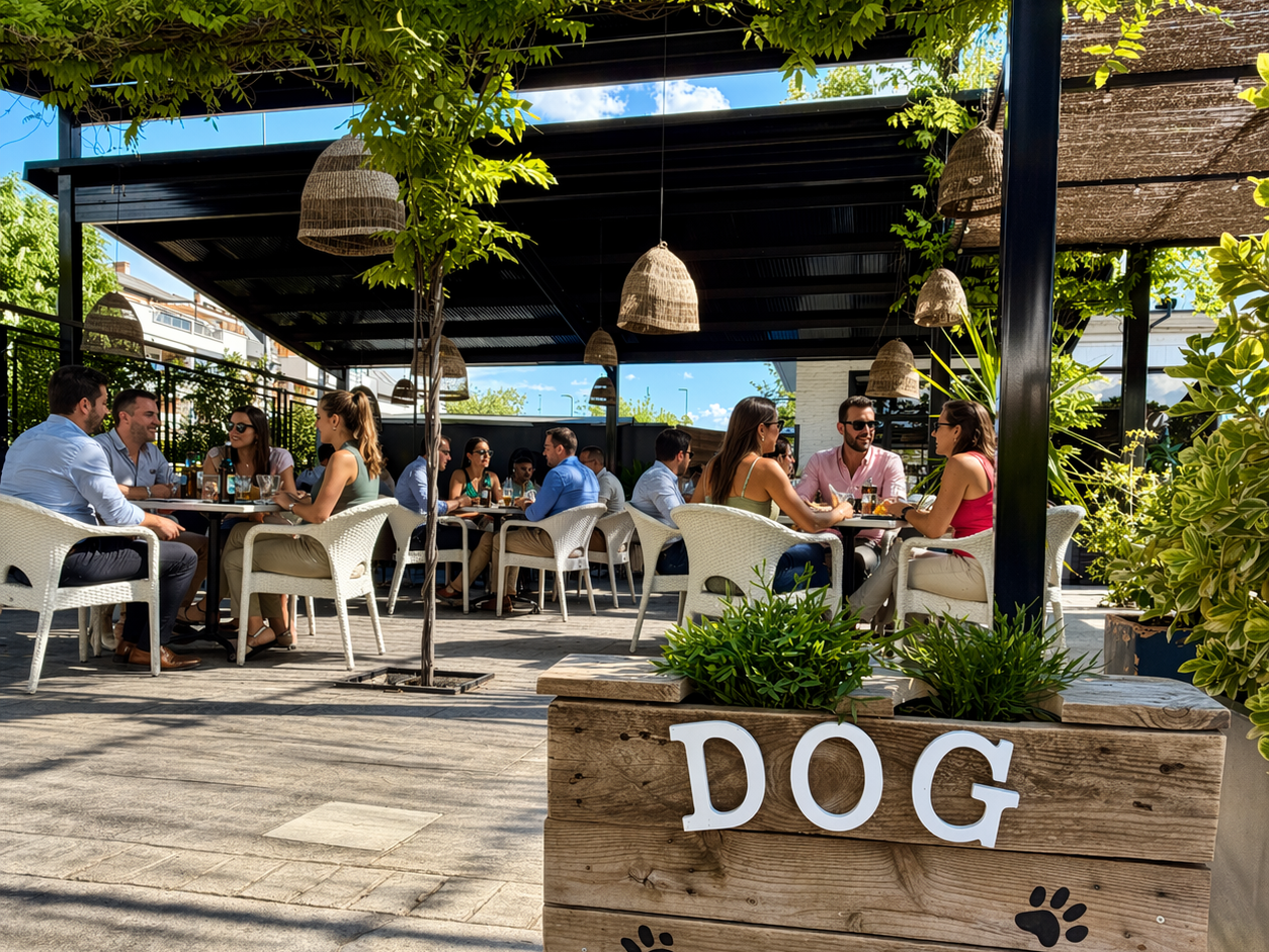 En Nebari somos pet friendly y perros son bienvenidos en la terraza exterior de Nebari y Las Rozas de Madrid